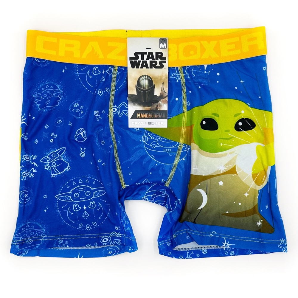 Star Wars Crazy Boxer Briefs Mens Large Underwear The Mandalorian Grogu Blue